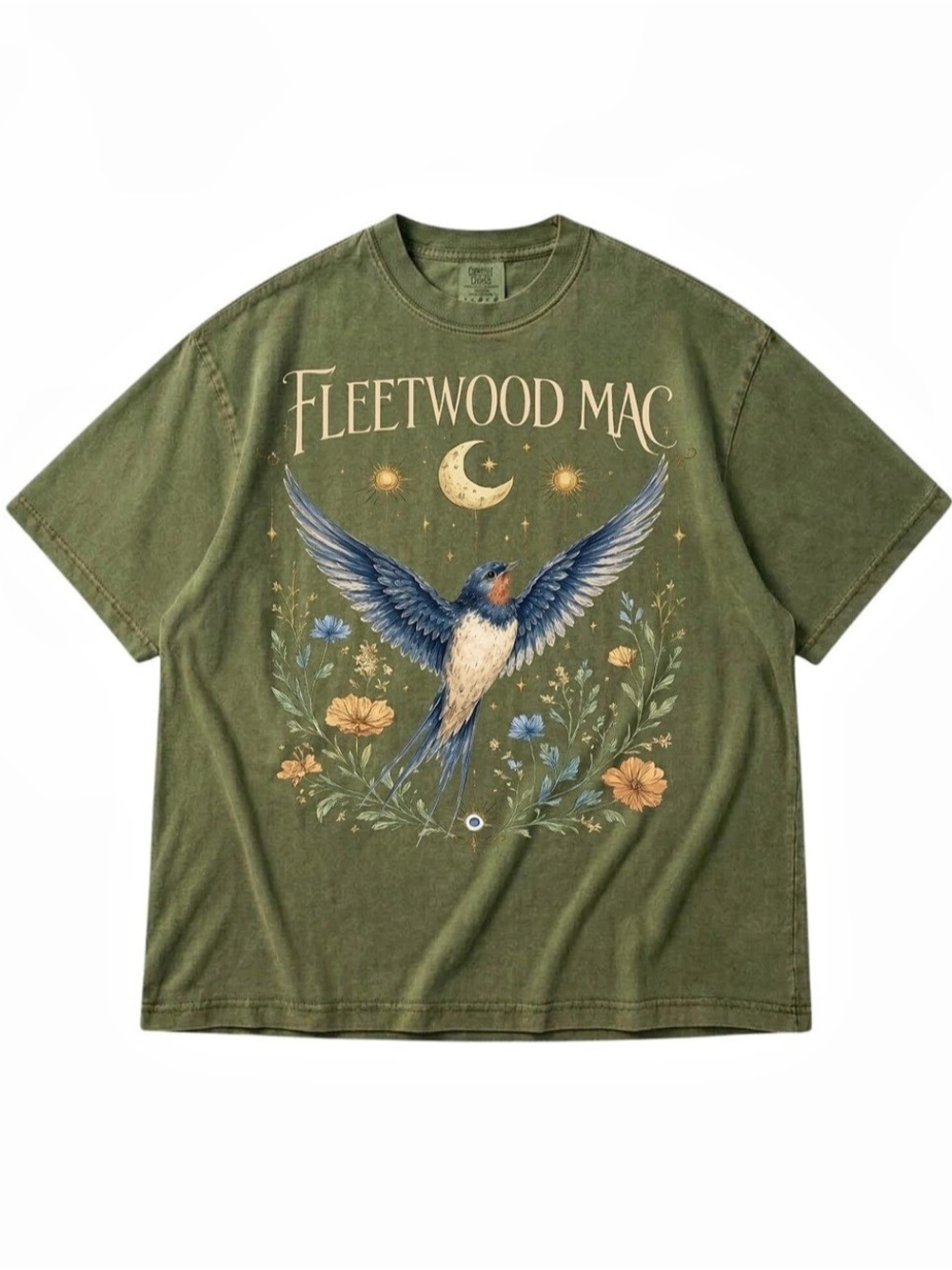 Comfort Colors Moss Fleetwood Mac Graphic Tee in Green
